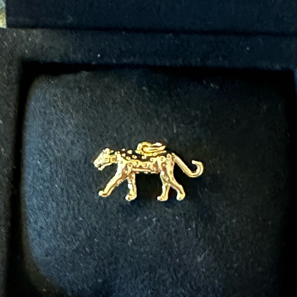 GOLD PLATED CHEETAH NECKLACE CHARM